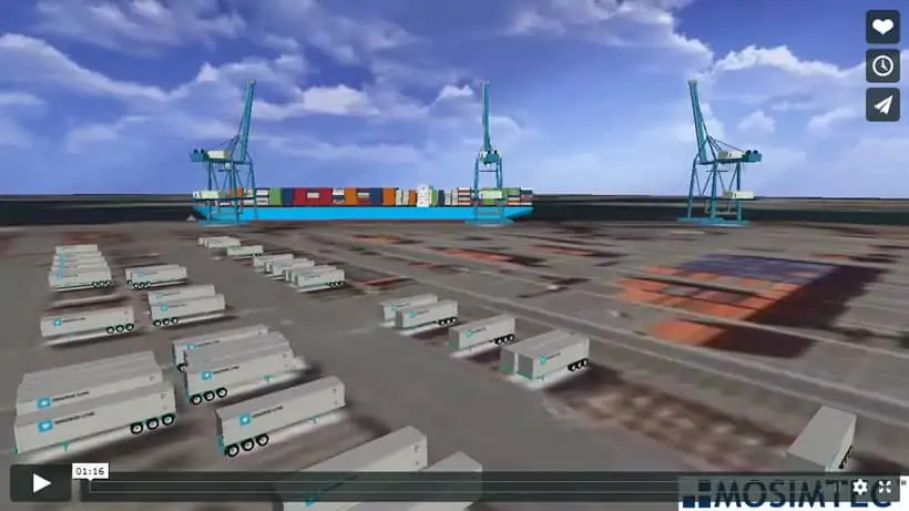 Illustration of a large port container terminal